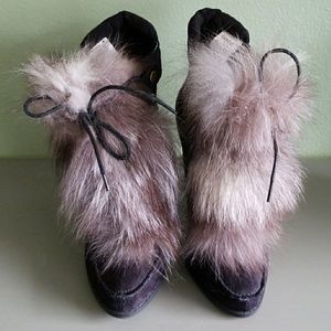 Chinese Laundry Faux Suede Fur Ankle Boots